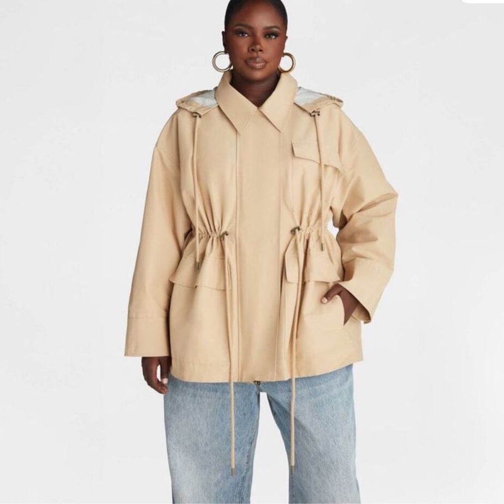 NEW KBB by KAHLANA Women's 'The Cinched Anorak Jacket' - Tan size large